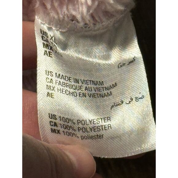 ID Ideology Big Girls Solid Faux Sherpa Hooded Jacket Pink Lavender Size XL - Picture 5 of 5